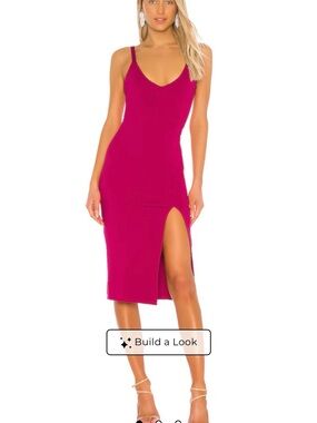 NWT Lovers and Friends Lucie Midi Dress in Fuchsia